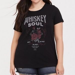 Torrid Whiskey Soul Black Slim Fit Crew Tee NWT